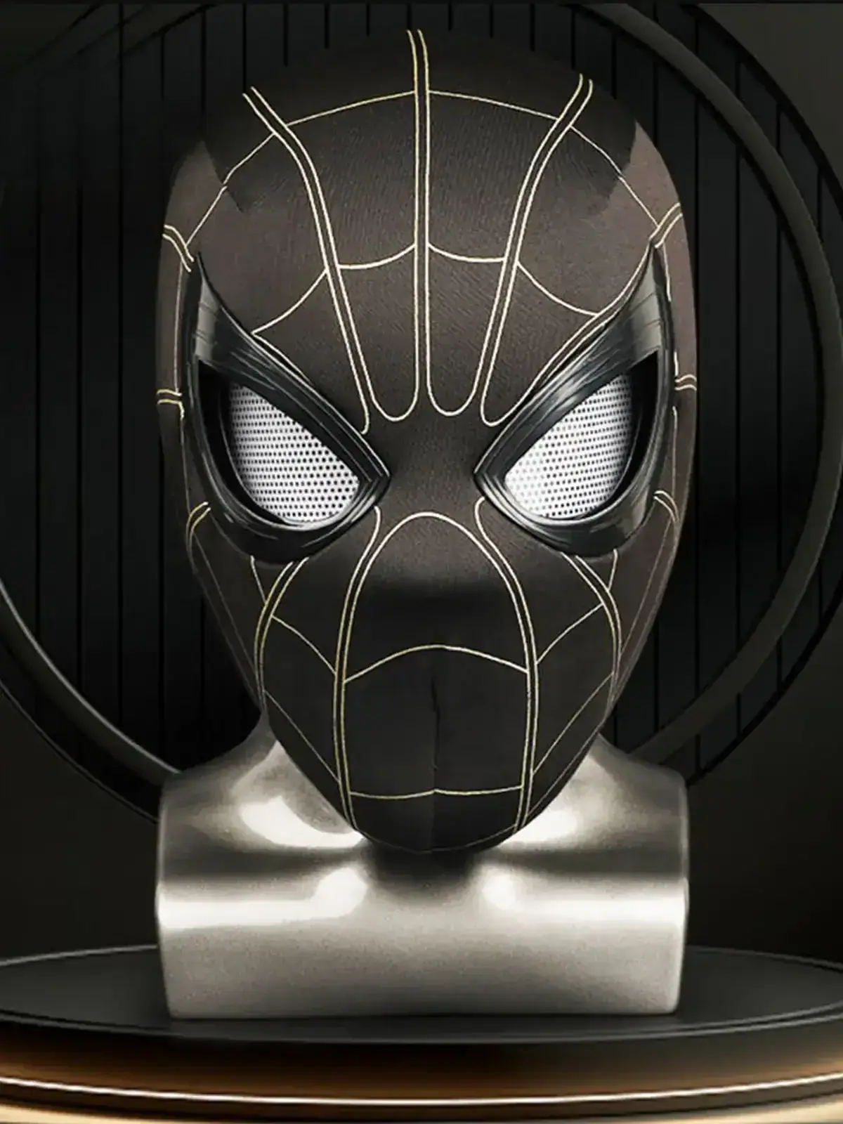 Black Spider-Man Mask with Moving Eyes – Marvel
