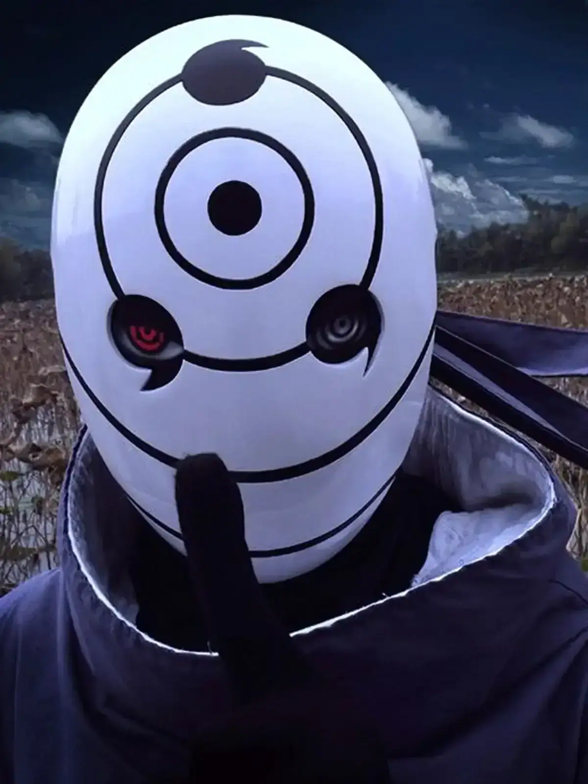 White Rinnegan-Sharingan Mask – Obito Style, 3D Printed – Naruto