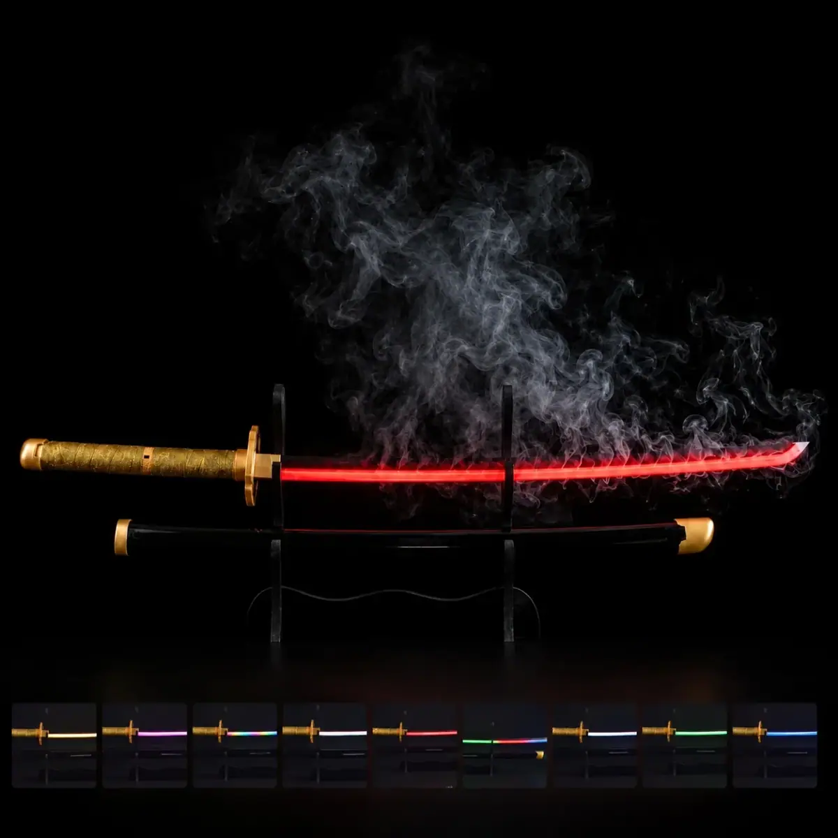 Sun Breathing Yoriichi Katana with Glow & Mist Effect – Demon Slayer