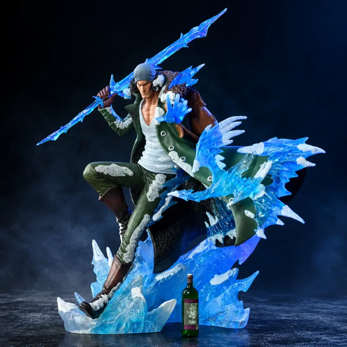 Aokiji Dual-Head Ice Statue with LED Glow – One Piece