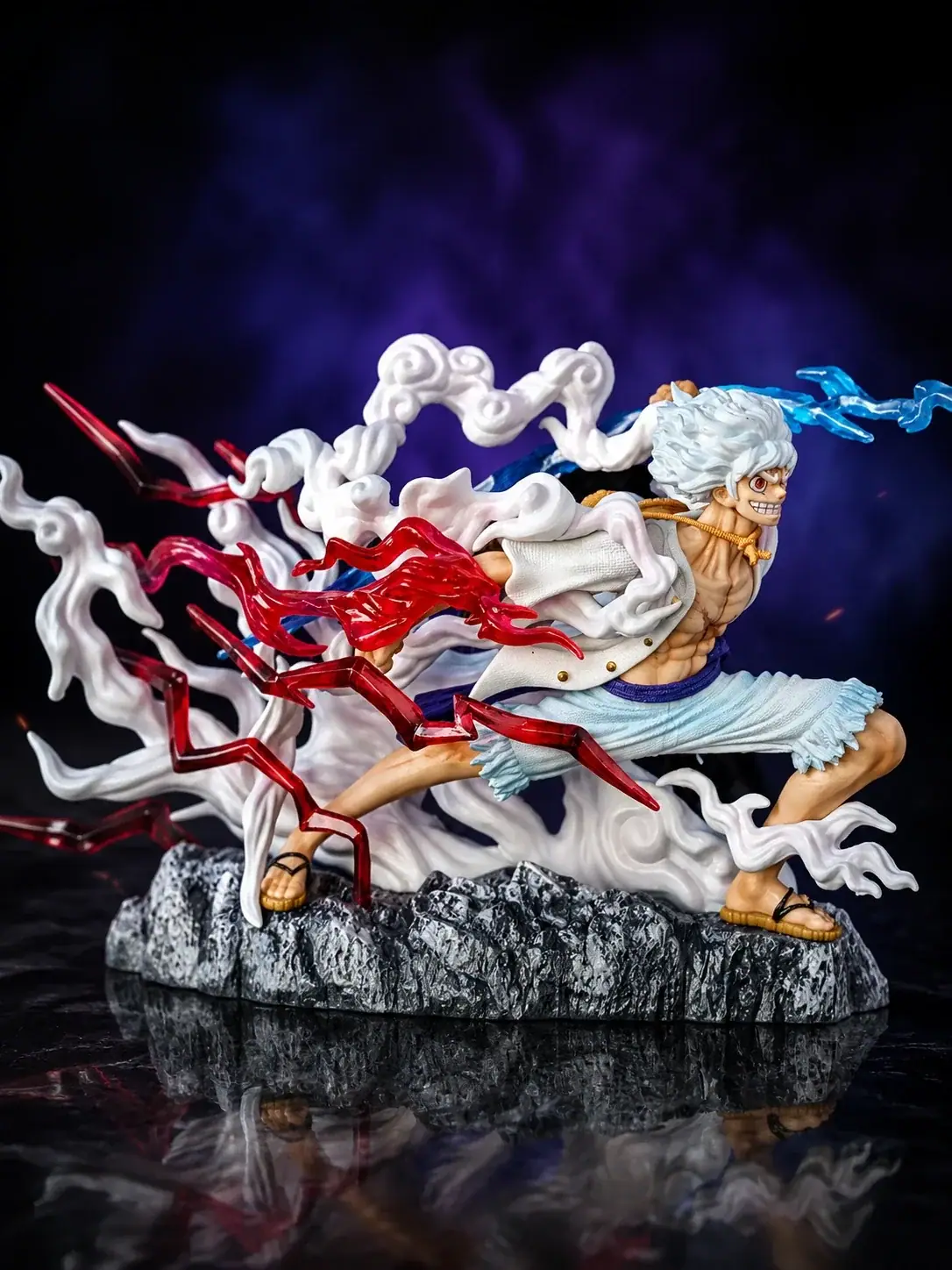 Gear 5 Luffy with Lightning & Smoke Effects – One Piece