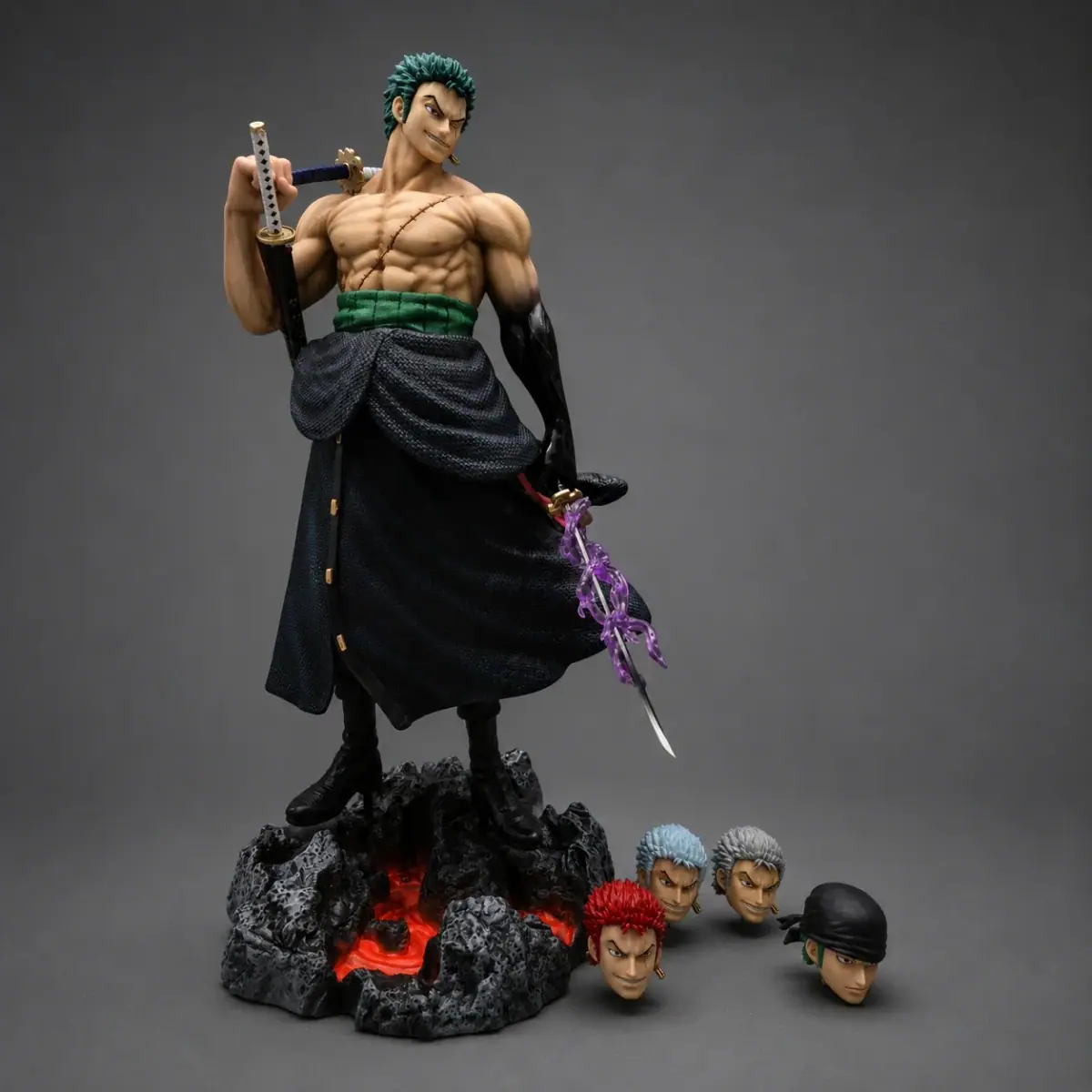 Roronoa Zoro Giant 51 cm Statue with Swappable Heads – One Piece